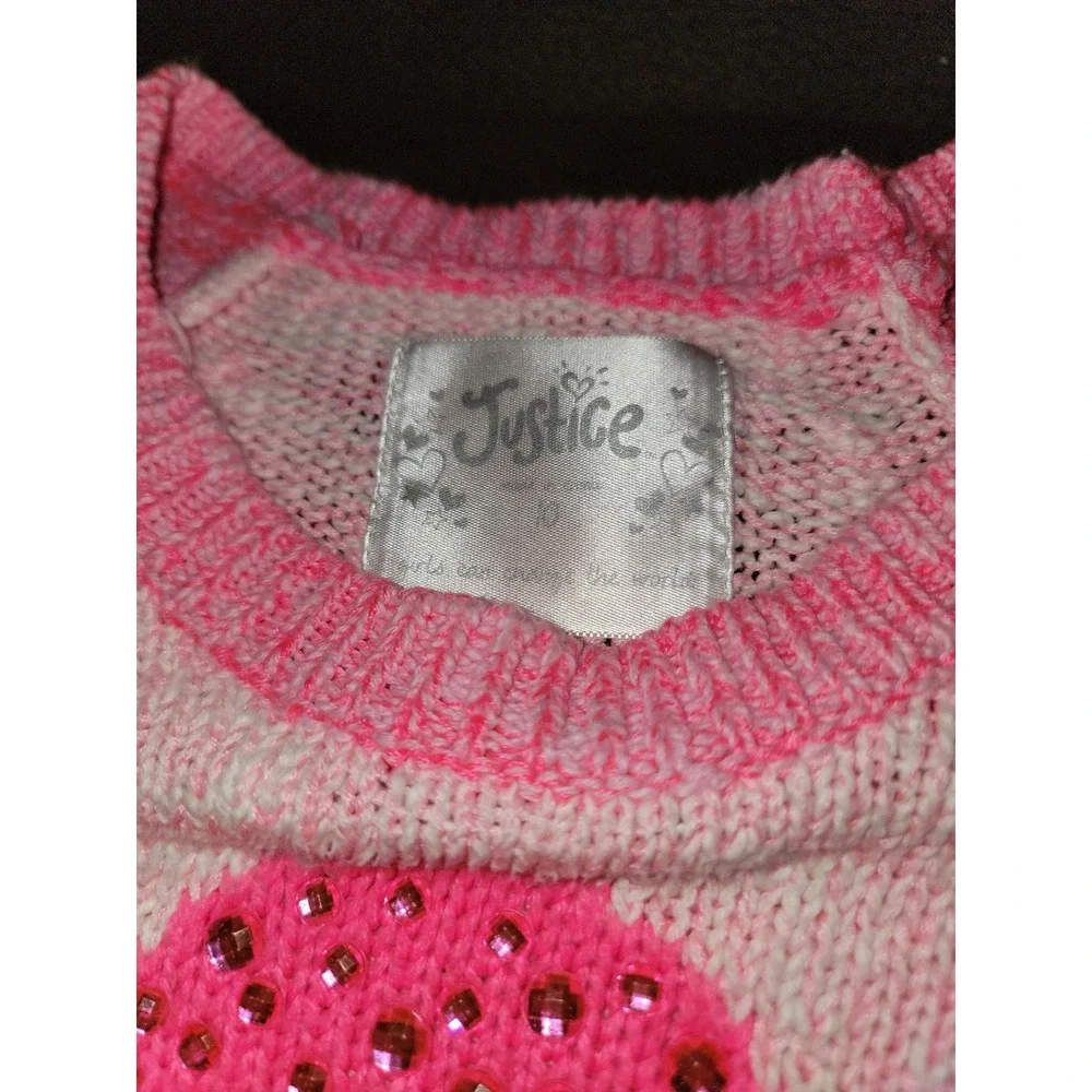 Justice lot of 2 pink sweaters exclamation point and‎ button up size 10